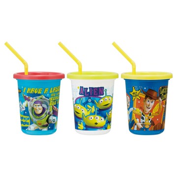Skater 迪士尼 日本製塑膠吸管杯 3入  玩具總動員  320ml  1組
