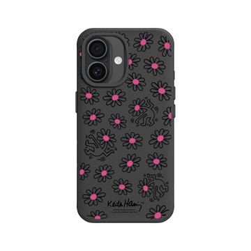 iPhone 16 SolidX 黑 - Keith Haring - Flower Head
