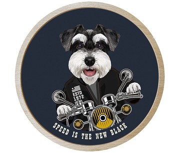 軟式珪藻土吸水 - 機車毛孩套組(杯墊+櫸木底座)