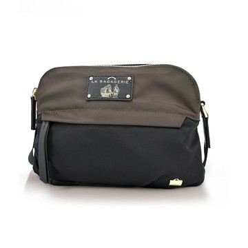 LA BAGAGERIE 防潑水方形斜背包(咖啡x黑)