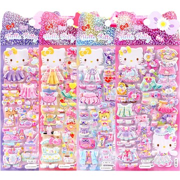 Hello Kitty 凱蒂貓HELLO KITTY立體泡泡貼紙雙層換裝泡棉貼紙玩具隨機2入組 495873(禮物 聖誕節 平輸品)【小品館】