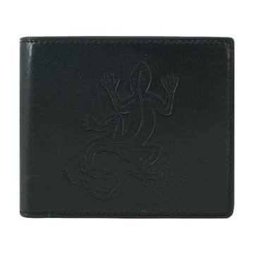 agnes b. 大蜥蜴壓印短夾-黑