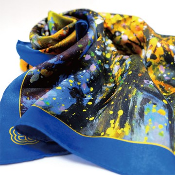 藝術家顧德莎授權設計_百花迎春絲巾