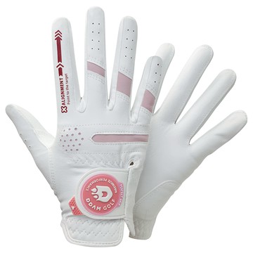Ttam Golf 女性用防滑高爾夫球手套 雙手用  不適用  1個  白色 + 粉色