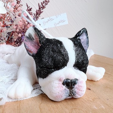 小睡中的法國鬥牛犬香薰蠟燭 黑白色款雙 11 限定 -