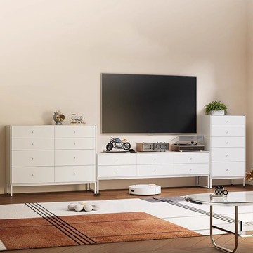 保固 現代簡約電視櫃帶抽屜小戶型鋼制極簡客廳地櫃輕奢風落地電視機櫃133YJ 快速寄出