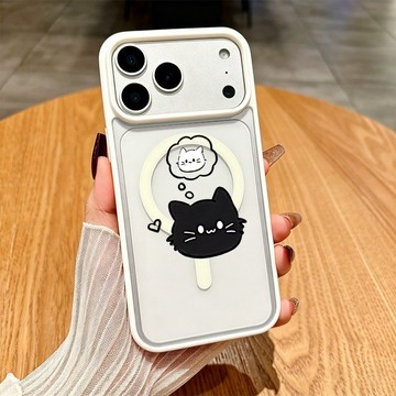 思考貓咪 馬卡龍磁吸充電蘋果18 適用iphone 17 pro max16 15 14 13 12 11手機殼防摔