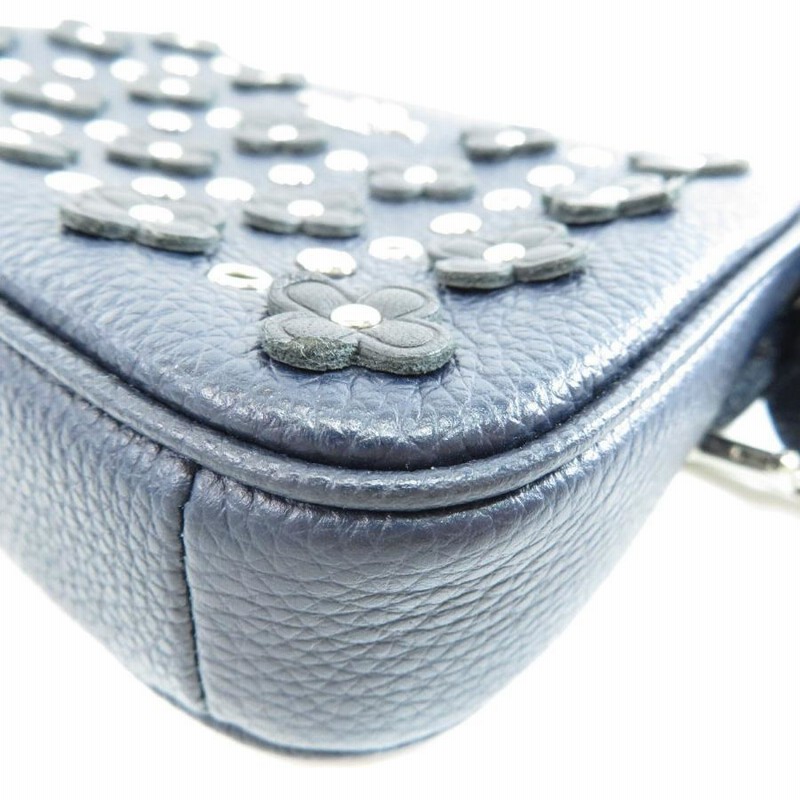 COACH コーチ アクセサリーポーチ レザー ターコイズブルー ブルー  