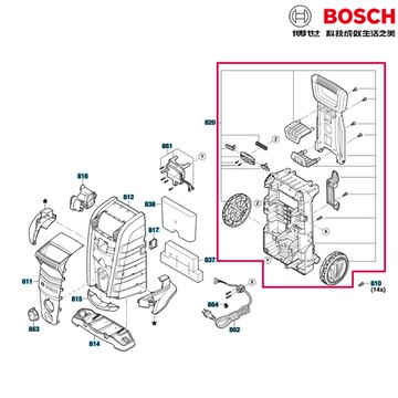 BOSCH博世 UA125遮蓋 折疊拉柄 輪子 拉把 UNIAVERSAL AQUATAK 125 高壓清洗機