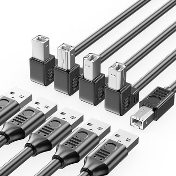 【易控王】0.3M~5M 直/彎頭 USB2.0 USB-A轉USB-B 公對公 印表機傳輸連接線(30-776-01)