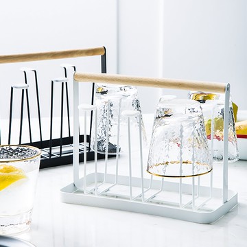 Ijarl家用水杯掛架子瀝水收納北歐風玻璃杯置物架硅膠墊子防磕碰