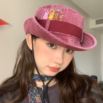 免運🔮水洗做舊漁夫帽女夏季遮陽防曬西部牛仔帽子戶外露營登山帽太陽帽秋冬 八角帽 畫家帽 淑女帽 貝蕾帽 南瓜帽 報童帽