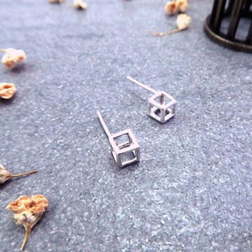 ART64 純銀 方框耳環 925純銀耳環