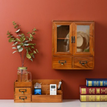 免運/公司貨 收納盒 首飾收納櫃 桌面收納盒 木質隔板抽屜式多層衣柜首飾復古印章實木分格儲物柜 可開發票 全館五折 工廠現貨直銷 新品特價 z10304