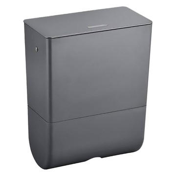 推蓋可密封門縫掛垃圾桶面紙盒組 附無痕貼  6L  深灰色