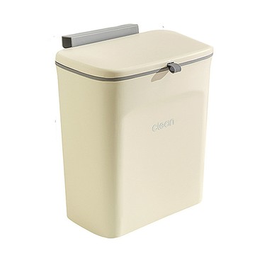 Mega 三合一廚房滑蓋掛式垃圾桶  26x16x29公分  米白色  1個