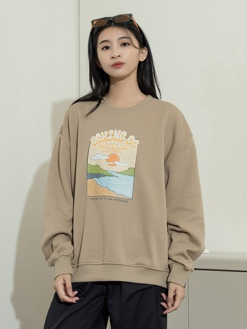簡約夕陽山影大圖大學T