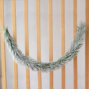 圣誕節裝飾場景布置仿真松針加雪塑料藤條靜電植絨綠藤商場幼兒園