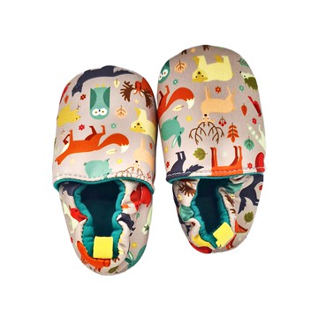 手工防滑嬰兒學步鞋  繽紛動物  13cm