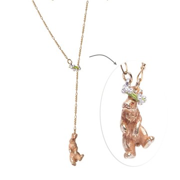 【Palnart Poc 官方正品】NE489GD 戴著花冠的小兔子 項鍊 Rabbit flower crown