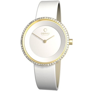 OBAKU 雅悅媛式晶鑽時尚腕錶-白金-V146LGIRW1-28mm