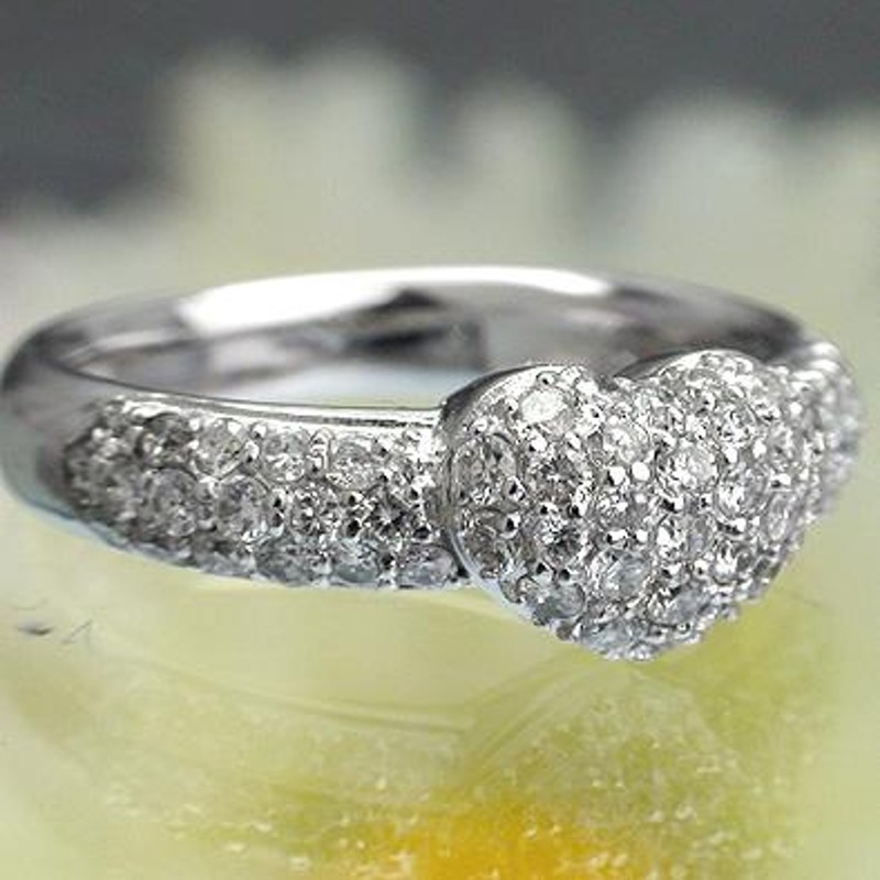 指輪 ハート パヴェ ダイヤモンド 0.7ct ダイヤリング プラチナ900 pt900 レディース ジュエリー アクセサリー | LINEショッピング