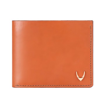 HIDESIGH牛角LOGO雙折短夾-木檀色 HD-0069  短夾  1個