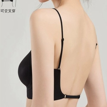 雲柔親膚內衣 超薄內衣 無痕隱形美背內衣 大露背內衣 交叉肩帶內衣 夏季薄款文胸罩 女性感內衣 細肩帶內衣 防下垂