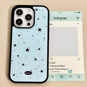 ✨新款iphone手機殼✨ins薄荷星星潑墨亞克力適用蘋果17iPhone16promax手機殼1312pro15