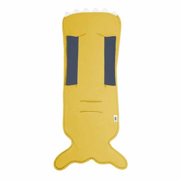 西班牙BabyBites鯊魚咬一口-魚尾嬰兒推車墊-芥茉黃