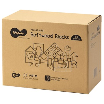 Weplay 軟質木紋積木  原木色  1組
