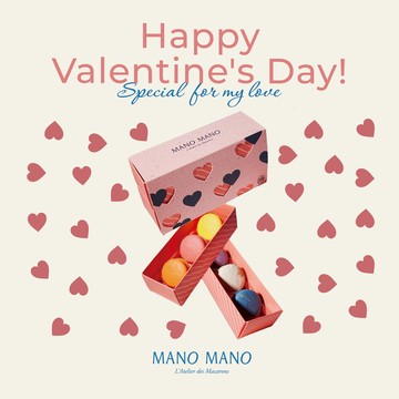 【情人節限定】MANO MANO 經典手工馬卡龍禮盒｜6入愛心