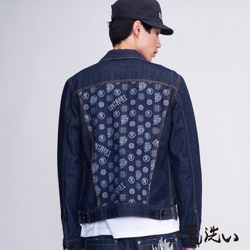 【20%off㊣↘滿額折$1111】鬼洗提織剪接牛仔外套- BLUE WAY 鬼洗い