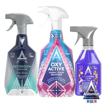 英國潔Astonish瞬效捷淨3入組(浴廁+衣噴+四合一)