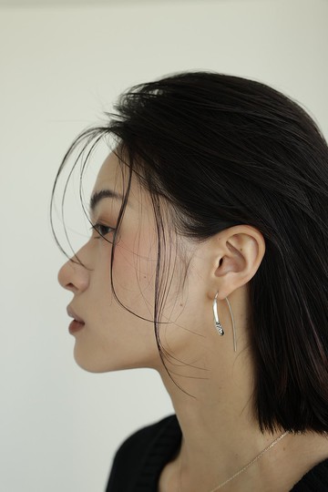 棒型蝕刻耳環_925銀