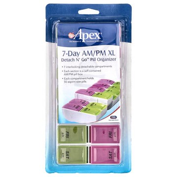 Apex, 7-Day AM/PM XL，Detach N' Go™ 方劑丸管理器，1 個