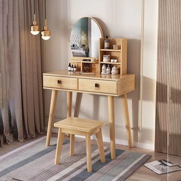 免運 化妝桌 實木梳妝臺 小戶型化妝桌  實木梳妝臺現代簡約臥室床頭收納柜一體化妝臺小型新款輕奢化妝桌 可開發票 全館八折 工廠現貨直銷 新品特價 y9052