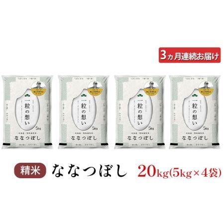 ふるさと納税 3ヵ月連続お届け　銀山米研究会のお米＜ななつぼし＞20kg 北海道仁木町