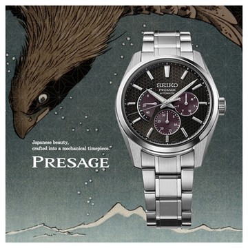 SEIKO精工 Presage 新銳多針機械錶 新春換新 送禮首選-黑鳶色(SPB307J1/6R21-01H0D)_SK045