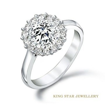 King Star 50分18K DVS 天然鑽石戒指 滿天星(整體視覺效果5克拉)
