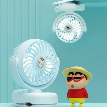 預購【蠟筆小新授權周邊旗艦店】Crayon Shin-chan 蠟筆小新 官方授權 TF03迷你夾式小風扇-白色/藍色