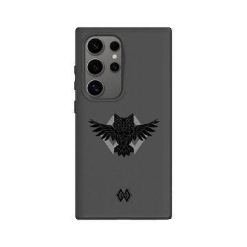 Galaxy S24 Ultra SolidSuit 黑 - 花生騷 WasangShow - 貓頭鷹圖騰