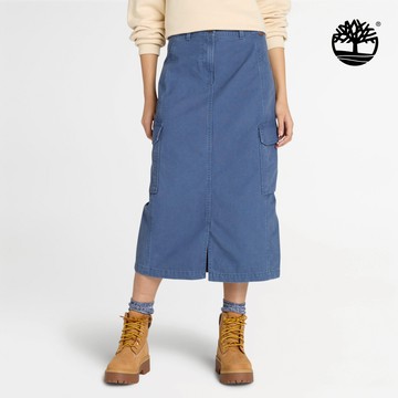 女款藍色工裝長裙|A41HBEYO