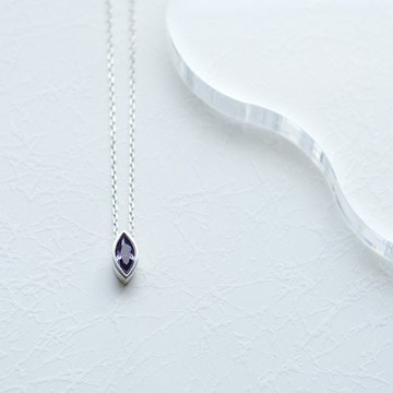 紫水晶 馬眼切割 項鍊 925銀