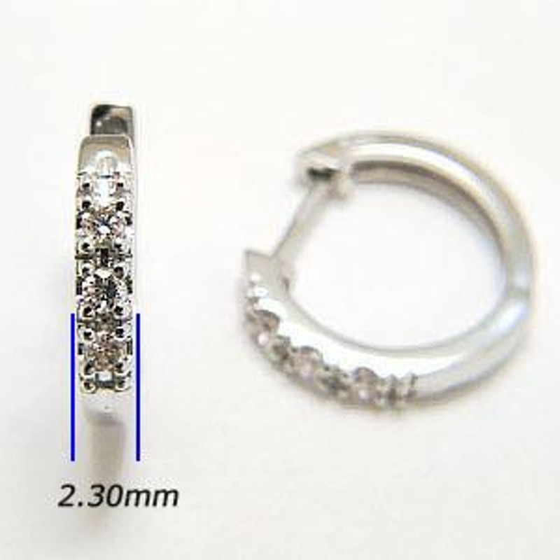 ピアス フープピアス ダイヤモンド0.10ct プラチナ イヤリング