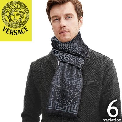 メランジュ加工VERSACE ウールマフラー