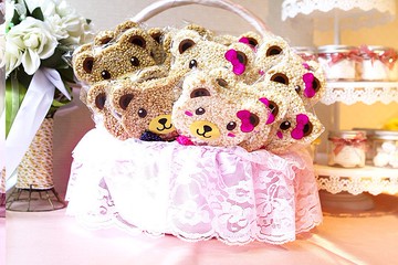 小熊米香X50份(男25支+女25支)+大提籃X1個 婚禮小物 二進 迎賓禮