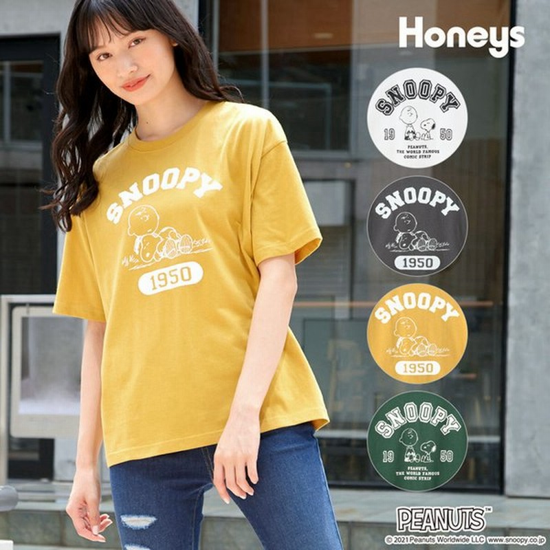 トップス Tシャツ 半袖 イラストプリント ロゴ 綿 コットン ゆったり おしゃれ レディース 夏 Sale セール Honeys ハニーズ スヌーピーｔシャツ 通販 Lineポイント最大0 5 Get Lineショッピング