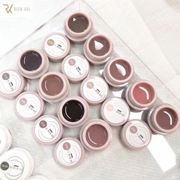 RichGel二代裸色系固態光療膠夏季色冰透色美甲罐裝膠日式甲油膠