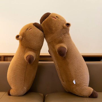 長條水豚抱枕毛絨玩具趴款創意卡皮巴拉玩偶睡覺公仔生日禮物207M 快速出貨